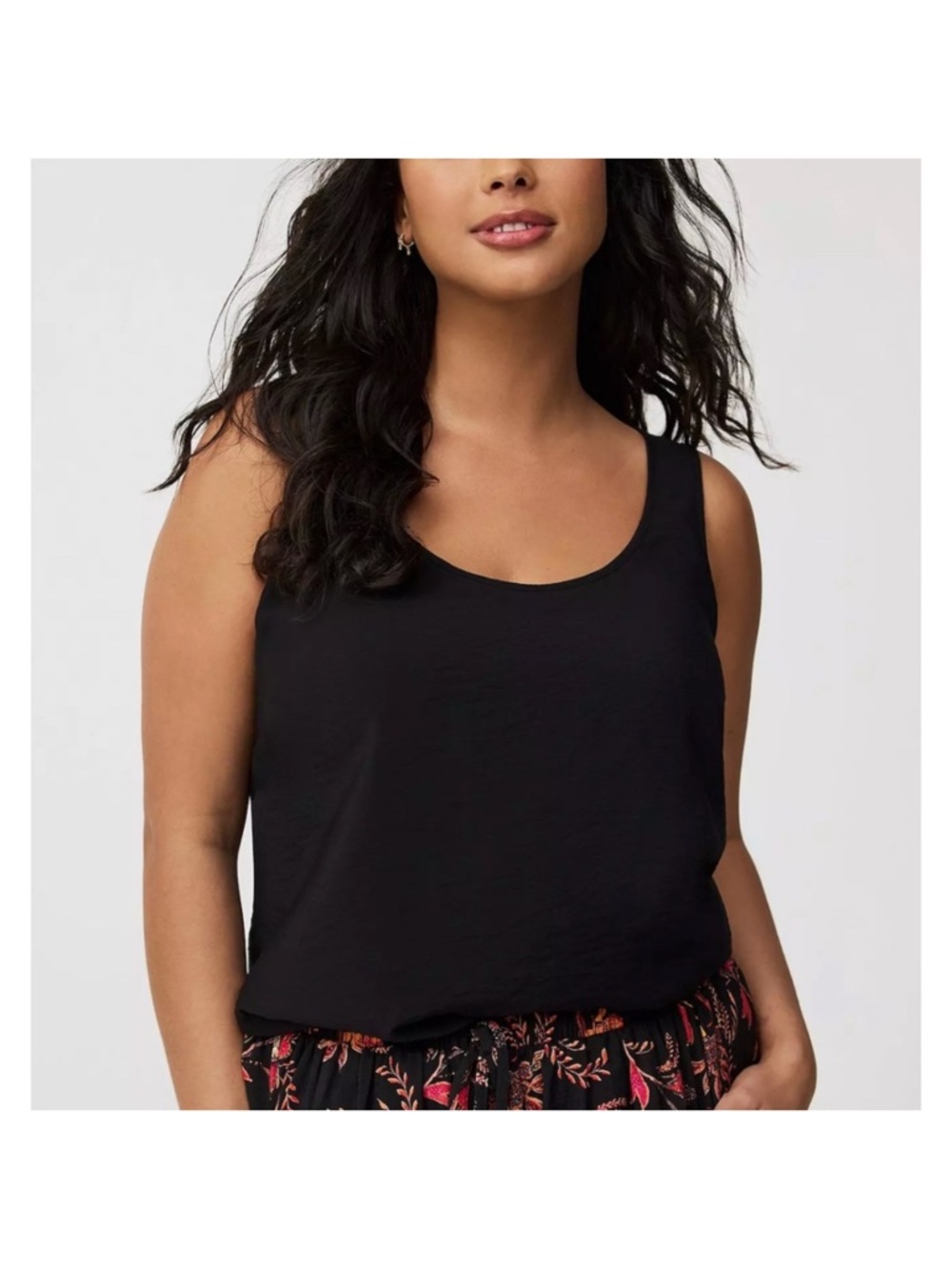 Torrid Supersoft slub deep Black Scoop Neck Tank Top
